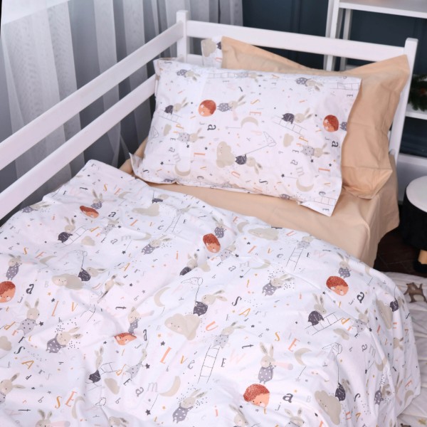 Фото - Комплект постельного белья MirSon Poplin Line Kids 06 Rabbit Alphabet 220х240 (2200009716690)